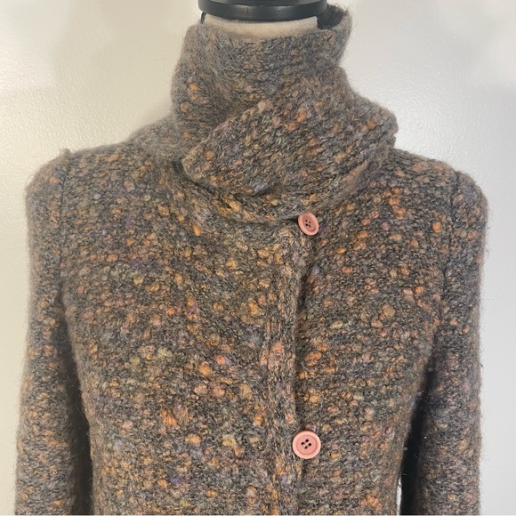 Vintage I.B.Diffusion Mohair Blend Attached Scarf Longline Sweater Size Medium - Picture 5 of 16